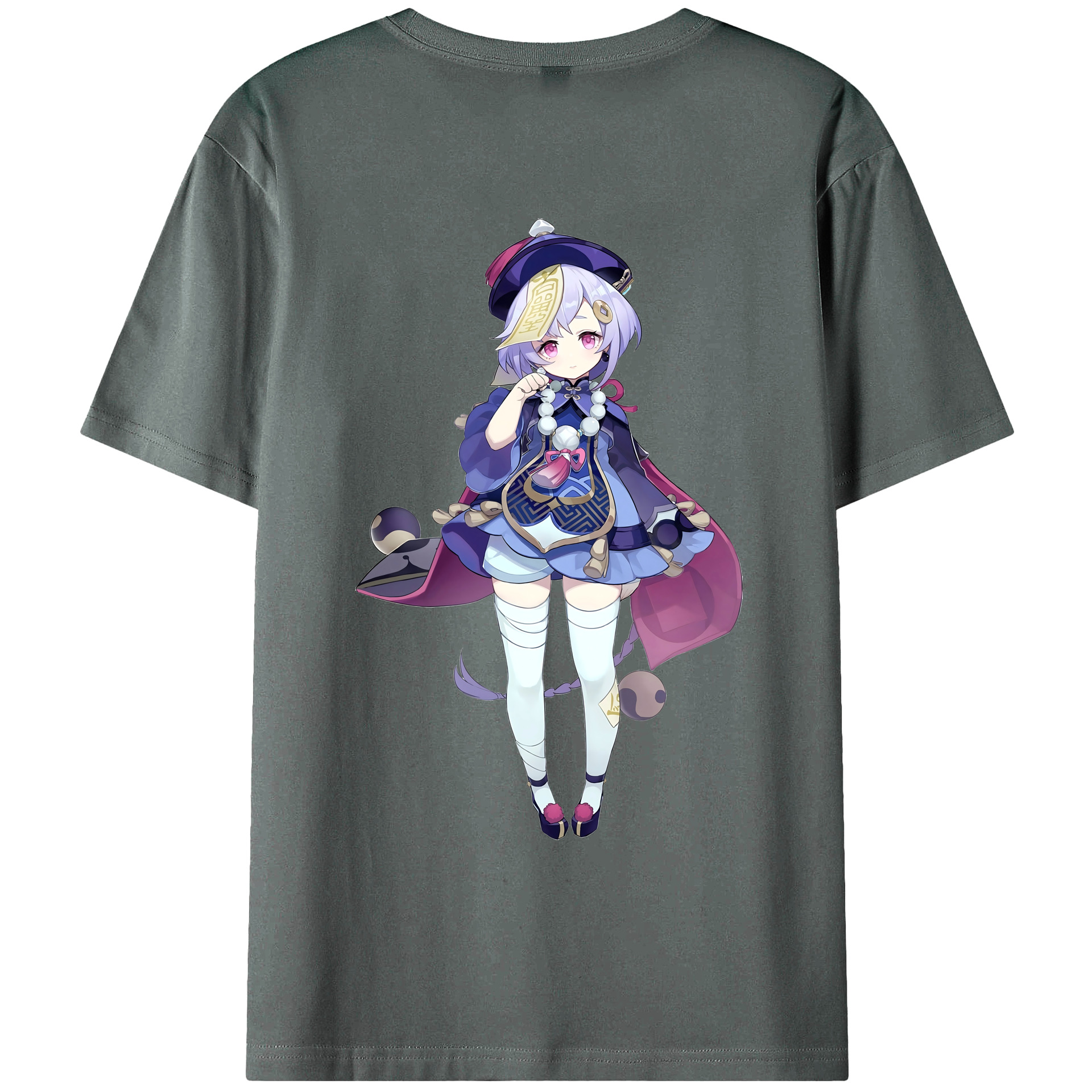 げんし神 七七 なな  genshin Nana 綿100％ メンズ半袖Tシャツ（バックプリント） 通気性